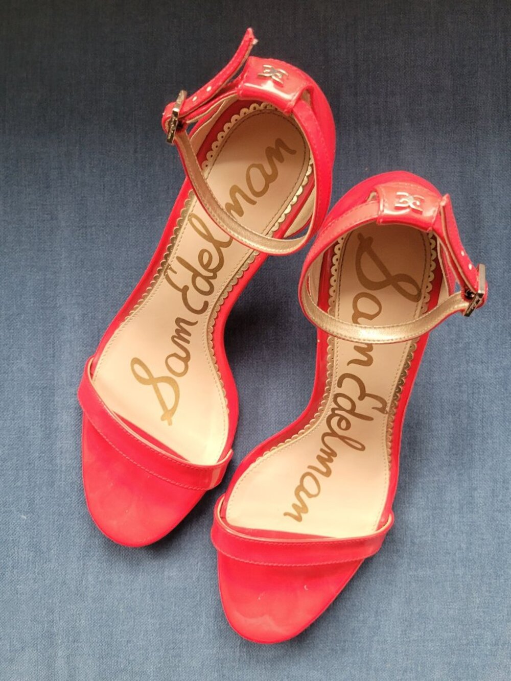 Sam Edelman Red Sandal Pumps – Size 8.5 – Elegant Statement Heels